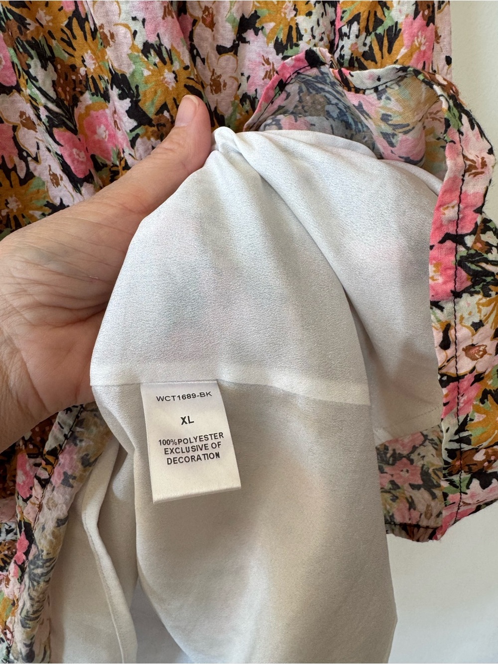 THML Pink and Gold Floral Seersucker Tiered Babydoll Dress Pockets XL - Picture 8 of 8